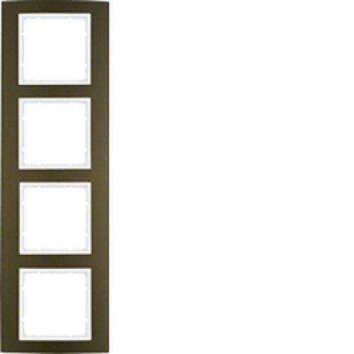 Berker 10143021 Rahmen 4fach B.3 Alu, braun/polarweiß Mesch Shop Berker 10143021 Rahmen 4fach B.3 Alu, braun/polarweiß Mesch Shop
